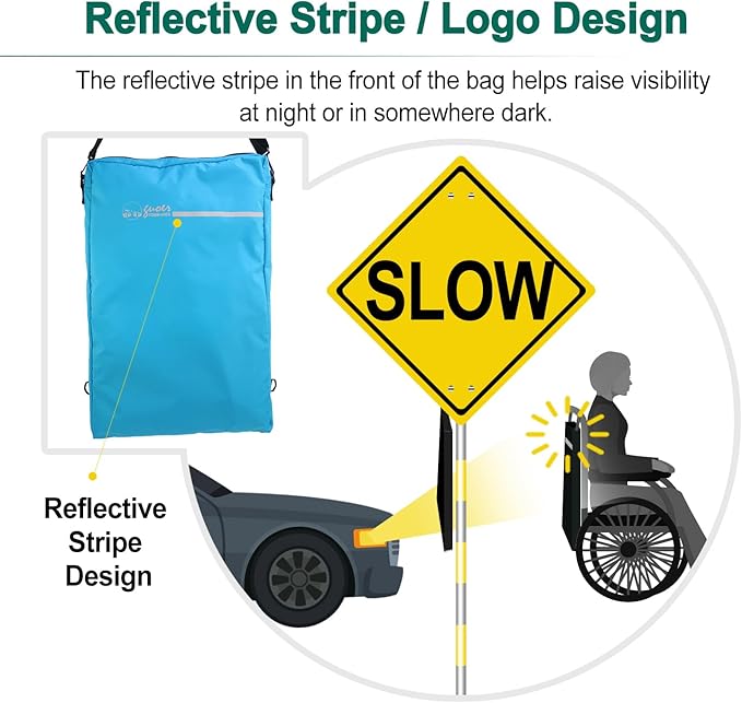 Wheelchair Footrest, Leg Support, Transfer Board Bags, Leg Rest Footrest Extender Storage Bag, for Wheelchair Accessories and Storage of Personal Belongings(W26H03SB)