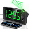 GOLOZA Projection Alarm Clock, Digital Clock with 180° Rotatable Projector, 3-Level Brightness Dimmer, Clear LED Display, Progressive Volume, 9mins Snooze, Digital Alarm Clock for Bedroom