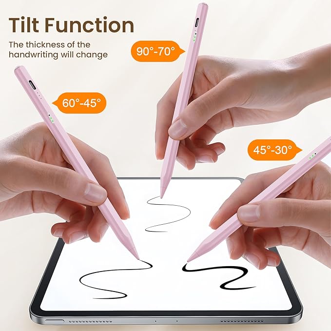 Hastraith Stylus Pen for iPad(2018-2026)-13 Mins Fast Charge with Tilt Sensitivity & Palm Rejection for iPad 11/10/9/8/7/6th Gen, Air 5/4/3/M4/M3/M2, Pro 13"/12.9"/11"/M4, Mini 7/6/5th, Pink