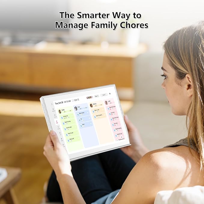 Moonka 10.1" Wall Planner Digital Calendar & Chore Chart, Smart Full HD Touchscreen Interactive Display for Family Schedules, To Do List, Meal Planner, Great for Organizing Your 2026 Calendar