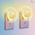 2 Packs Night Lights Plug into Wall - Motion Sensor Plug in Night Light with Auto Dusk to Dawn,Dimmable Soft White, Bright Nightlight for Cruise Bedroom Bathroom Hallway Kitchen