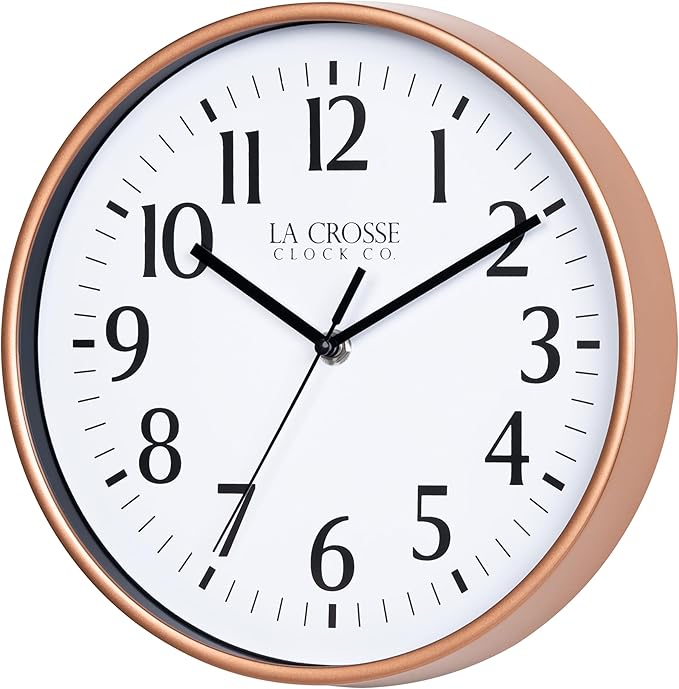 La Crosse Clock 404-3025C 10 Inch Copper Basics Analog Quartz Wall Clock