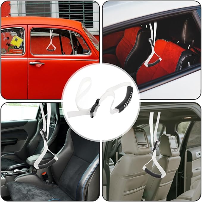 Happyyami Car Door Assist Handle 2Pcs Non-Slip Portable Elderly Car Handle for Seniors Vehicle Grip Support Aid for Safe Entry and Exit
