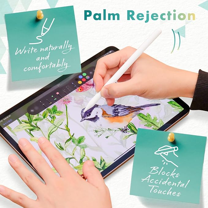 BELLEMOND Smart Stylus Pro | Stylus Pen for iPad Pro, Air, Mini, 9th & 10th Gen | Palm Rejection, Tilt Sensitivity & USB-C Rechargeable | Lightweight Digital Pencil with Replacement Tips | Black