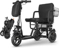 3-Wheel Foldable Mobility Scooter for Adults and Seniors, 300 lbs Capacity, Long-Range Lithium Battery, Lightweight with Basket, Attached Airline Battery