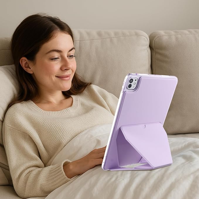 Dteck for Apple iPad Pro 13-inch (M4/M5) 2024/2025 Release Slim PU Leather Case with Stand Function, Easy to Charge Pencil, Lightweight Protective Stylish Cute Thin Tablet Back Cover Shell, Purple