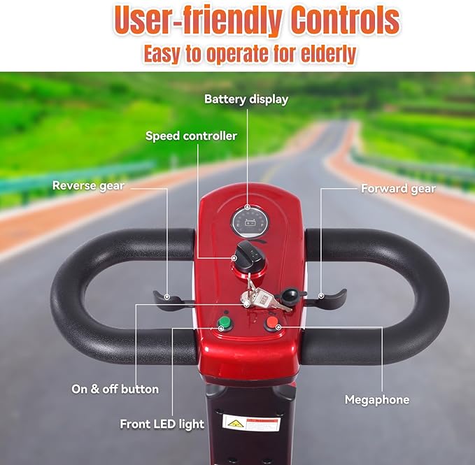 Movcan S-02 4 Wheel Electric Mobility Scooter, UL & TSA Certified, 419 LBS Heavy Duty,Foldable Mobility Scooter, Removable Battery, All-Terrain Portable Travel Scooter with Basket for Seniors & Adults