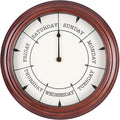 Day of The Week Clock Retirement Wall Clock with Wood Frame Day Wall Clock for Men Women (Dark Reddish Brown, 12 Inch)