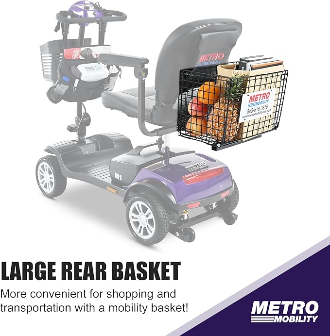4 Wheel Metro Mobility Scooter for Adults-Motorized Scooter for Seniors-300 lbs Max Weight Capacity-Long Range and Removable Battery-300W Powerful Motor-M1 Purple