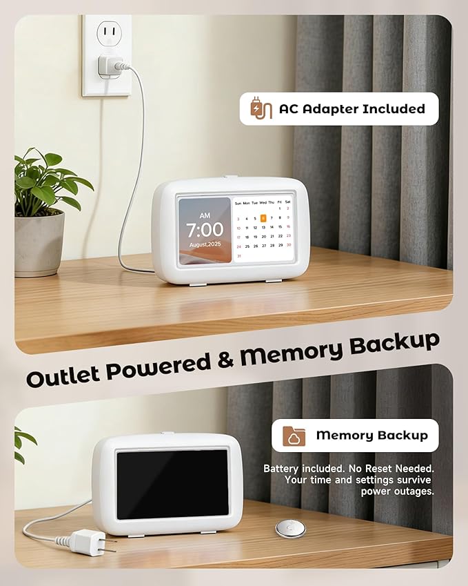 PILSAMAS Talking Clock for Seniors with 8 Medication Pill Reminders, Big Digit, 12 Custom Event Alerts, 5 Aalrams & Auto DST, Bedside & Desk Alarm Clock for Blind, Visually Impaired, Elderly, Dementia