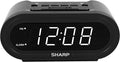 Sharp Digital Alarm with AccuSet - Automatic Smart Clock, Never Needs Setting (Midnight Black-White LED)