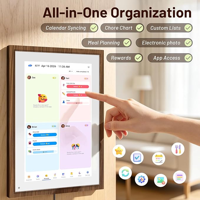 10.1 Inch Digital Calendar - Touchscreen Chore Chart & Family Planner, HD Interactive Display for Wall/Desk, To-Do List & Meal Planner, Digital Picture Frame Gift for Women, Moms, Office & Home