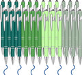 24 Pcs Blue Ink Ballpoint Pen with Stylus Tip 2 in 1 Ballpoint Pen 1.0 mm Blue Ink Metal Stylus Pen for Touch Screens Coworkers, Family, Colleagues, Office (Green)
