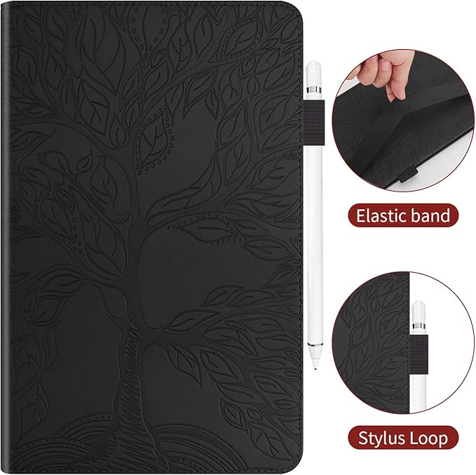 Case for Samsung Galaxy Tab S5e 10.5 2019 SM-T720/T725 Premium PU Leather Stand Flip Wallet Case Multiple Viewing Angles Lightweight Folio Cover with Card Pockets Stylus Loop Elastic Band - Black