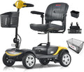 4-Wheel Metro Mobility Scooter-Powered Mobility Scooter for Adults Senior with seat-300 lbs Capacity-with Charger and Basket-M1 Yellow