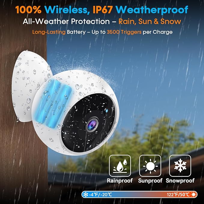 AMTIFO Security Cameras Wireless Outdoor 4-Pack 2K WiFi Indoor Smart Magnetic