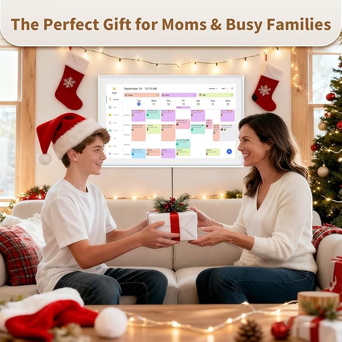 Canupdog 21.5 Inch Digital Calendar, Electronic Planner & Chore Chart with 1920x1080P IPS Touchscreen, Task Rewards System, Interactive Display for Family Schedules Gifts for Women Mom