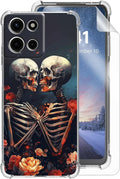 for Moto G Stylus 5G 2025 Clear Phone Case, Lightweight Transparent TPU, Shockproof Four Corner Anti-Fall Case 6.8" for Moto G Stylus 5G 2025 with Screen Protector, Skulls Loves