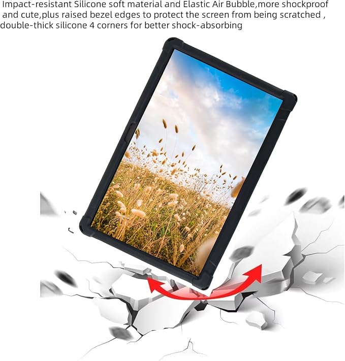 Silicone Tablet Case with Shoulder Strap Built in Pen Holder and Stylus Pen Lightweight Soft Cute Cover Compatible with Lenovo Tab Plus 11.5 Black