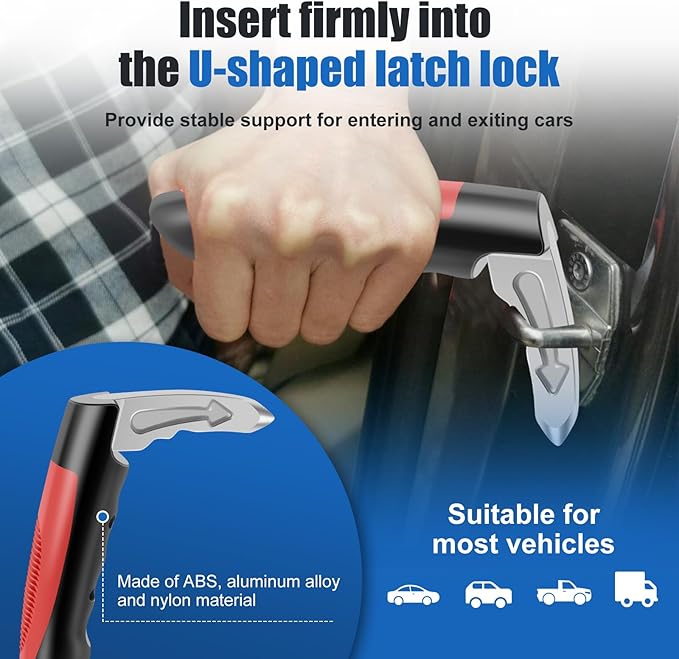 1/2/4 Pcs Car Handle Cane, Portable Car Door Latch Handle Assist, Car Handle Assist Holder for Elderly, Car Support Handle and Car Window Strap for Elderly Seniors Convenience Security (Style 04)
