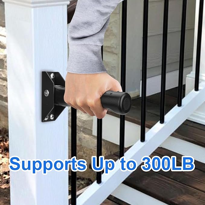 2 Pack Generturbo Folding Grab Bars for Stairs, Doorway Flip Assist Handle for Seniors, Safety Grab Handles for Elderly, Disabled, People with Limited Balance and Mobility