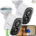 2 Pack 2.5K Security Camera Wireless Outdoor, 2.4G WiFi Battery Powered Outdoor Camera, Magnetic Mount Cameras for Home Security, Color Night Vision, Spotlight, Siren Alarm, 2-Way Talk