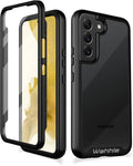 wahhle Compatible with Samsung Galaxy S22+ Plus Case, Built in Screen Protector Full Body Shockproof Slim Fit Bumper Protective Phone Cover for Samsung S22+ Plus 5G-Black/Clear