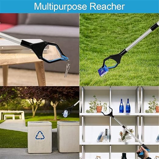 2 Pack-Grabber Reacher Tool, 32" Foldable Grabber Reacher for Elderly Aluminum Trash Folder Accessibility aid Garden Arm Extension Extender Gripper Tool