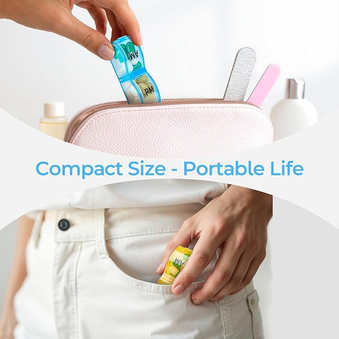 Monthly Pill Organizer AM/PM 31-Day Travel Medicine Case 4-Week Pill Box