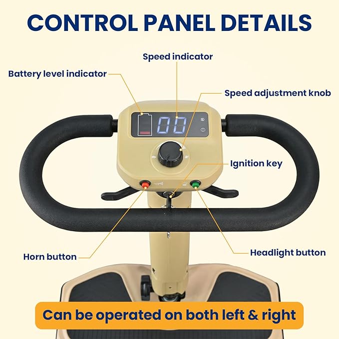 4 Wheels Foldable Mobility Scooter for Adults & Senior,15Miles Compact Heavy Duty Mobility Scooter, 300W Brushed Motor All Terrain, 265 lb Capacity Mobility Scooter, Adjustable Speed (Yellow)