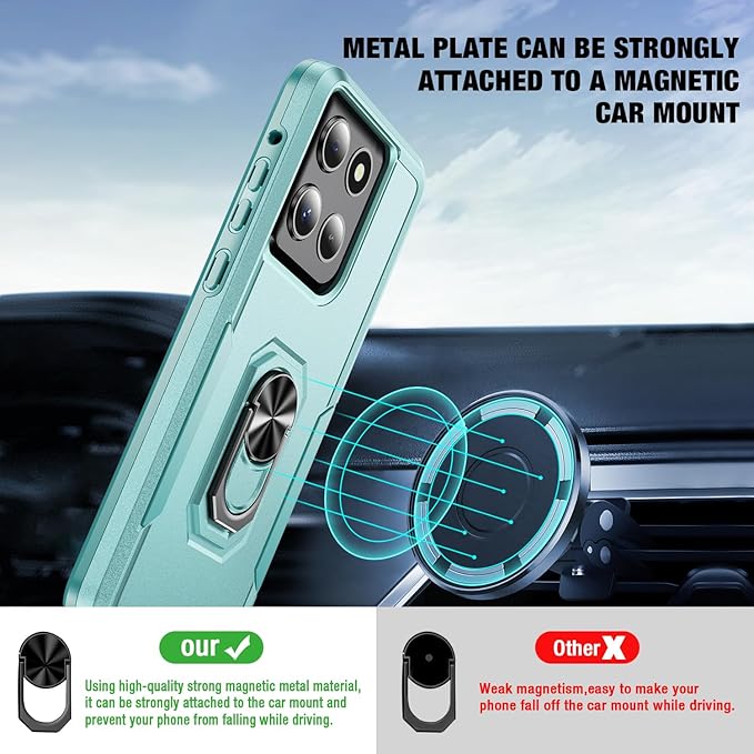 for Motorola Moto G Stylus 2026/2025 Case [15 FT Military Grade Drop Protection] with 2X Tempered Glass Screen Protector, Heavy-Duty Shockproof Magnetic Kickstand Case Green