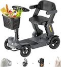 Paiseec S3 Foldable Mobility Scooter for Adults, Seniors - 25 Miles Range, 6 mph, Lightweight Mobility Scooter for Travel, Improved Safety, Large Wheels for Outdoor, LED Headlight, Basket