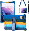 DETUOSI Silicone Case for Okaysea 10.1 inch Tablet with Stylus Pen & Shoulder Strap, Multi-Angle Stand Case, Soft Lightweight Cover for QunyiCO 10.1, Moderness MB1001 10.1, Dazzling Dark Blue