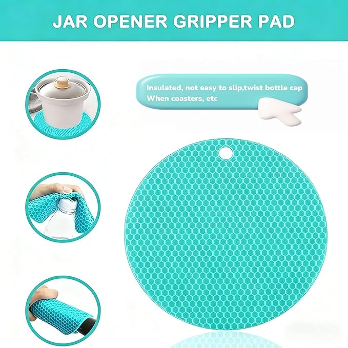 2 Pack Jar Opener for Weak Hands, 4 in 1 Adaptive Jar Lid Opener,5 in 1 Multi Function Bottle Opener Lid Opener For Arthritic Hands with Non Slip Rubber Jar opener Gripper Pad
