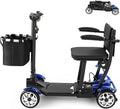 Mobility Scooter – Lightweight, Foldable, Intelligent Electric Control Motor 270W for Seniors & Adults | Powered Mobility Scooters - Blue