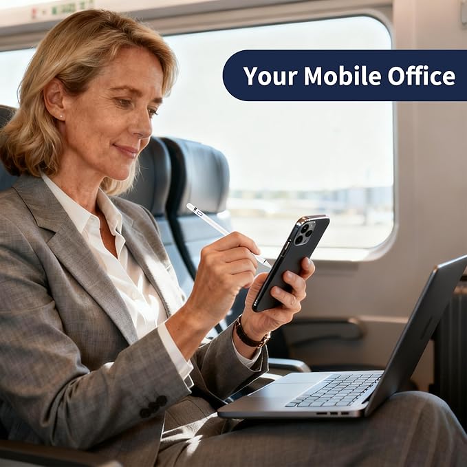Stylus Pen for iPhone 13-17: Writes Smoothly with 1ms Responds - Fully Charges in 1-Hour for One Week Office/Business Trip - Meeting/File/Charts Precise Pointing