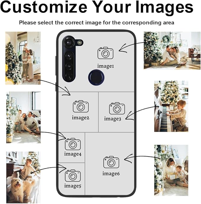Styletify Design Your Own Case for Motorola Moto G Pro, Custom Personalized Photo Collage Text Cover, Customized Picture Shockproof Protective Soft Slim Silicone Case, Gift for Birthday, Black