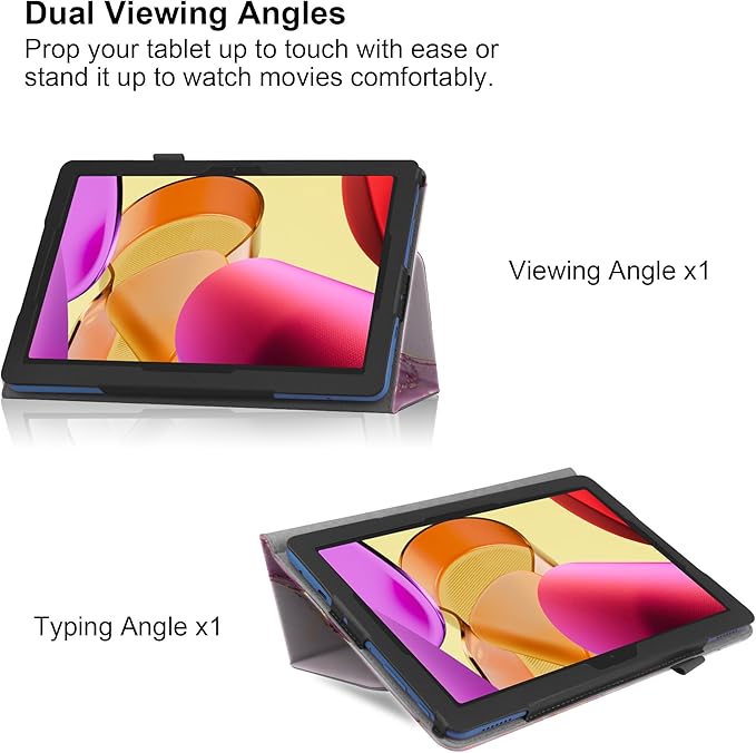 Case for Amazon Fire HD 10 Tablet 10.1" Inch Display (13th Generation, 2023 Released) - Slim Lightweight Folio Stand Cover PU Leather Case + 1 Screen Protector and 1 Stylus (Marble Pink)