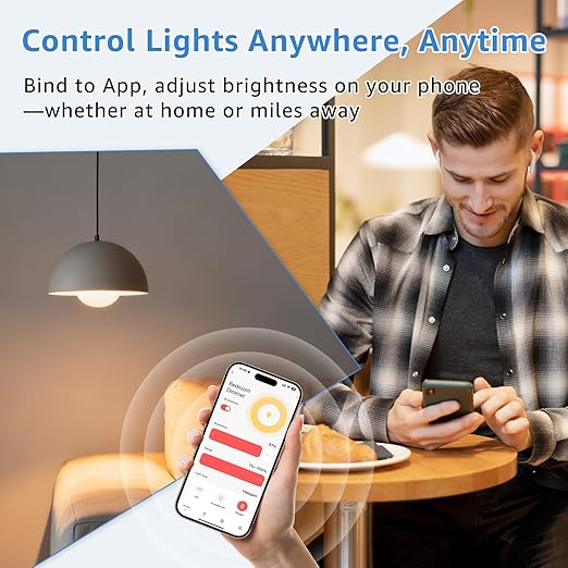 1 Pack Smart Dimmer Switch, Single Pole with Neutral Wire Required, 2.4GHz WiFi Switch Compatible with Alexa & Google Home, No Hub Needed, 150W Max LED/CFL 600W Max Incandescent, ETL Certified, White