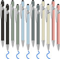 12 Pcs Blue Ink Ballpoint Pen with Stylus Tip, 1.0 mm Metal Pen Stylus Pen for Touch Screens, 2 in 1 Thank You Pen Gift for Friends, Colleagues, Coworker, Office, Family(Moran)