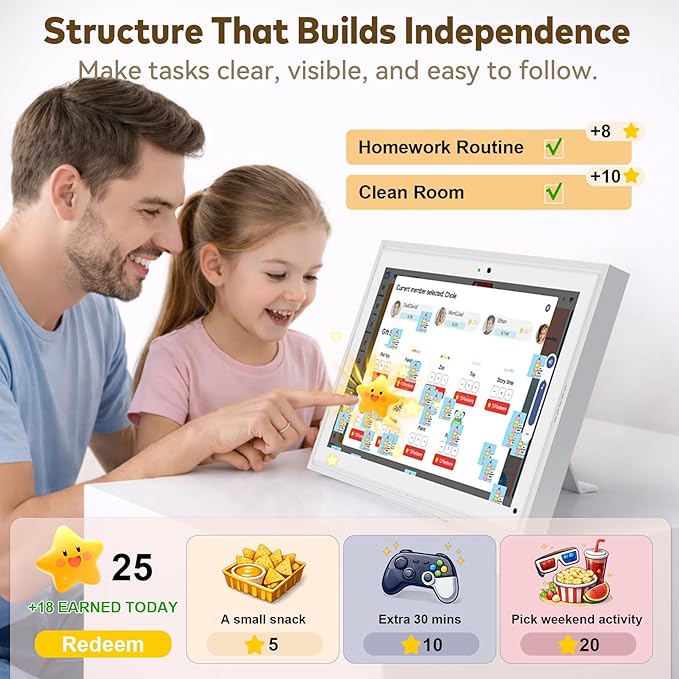 15.6 Inch Digital Calendar Touchscreen, Smart Family Electronic Calendar & Wall Planner with Schedule, Chore Chart, Meal Planner, Tasks, Wall & Desk Display, Digital Picture Frame Mode