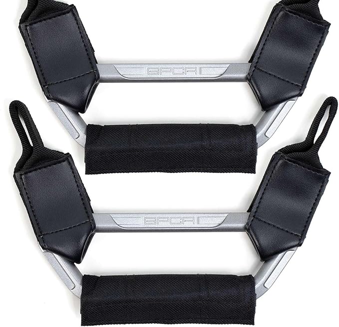 GPCA BackGrip X Heavy-Duty Headrest Grab Handle for Lifted Trucks & Jeeps, Rear Seat Entry Assist for Seniors & Kids, Fits Vehicles with Pole-Style Headrests (Up to 16mm) Easy Install (2PC- Silver)
