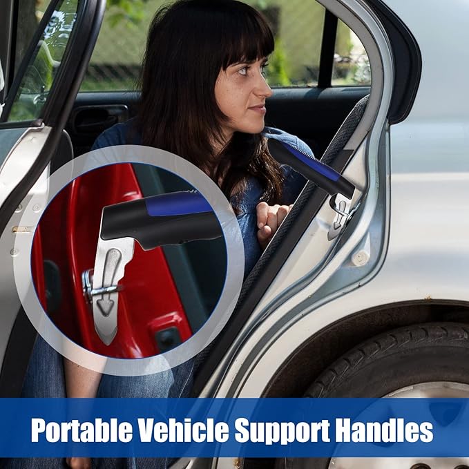 Frienda 4 Pack Car Door Handle for Elderly Car Assist Vehicle Support Handle Window Breaker Multifunction Door Latch for Seniors and Handicapped