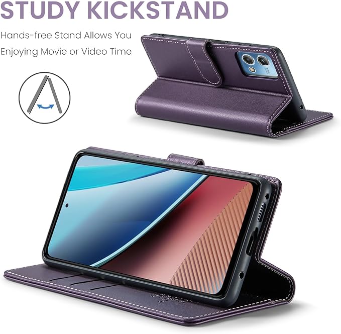 FLIPALM Wallet Case for Moto G Stylus 5G 2024, RFID Blocking Credit Card Holder, PU Leather Folio Flip Kickstand Protective Shockproof Cover for Motorola Moto G Stylus 5G 2024 (Purple)