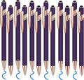 12 Pcs Blue Ink Ballpoint Pen with Stylus Tip, 1.0 mm Metal Pen Stylus Pen for Touch Screens, 2 in 1 Thank You Pen Gift for Office (Purple Rose Gold)