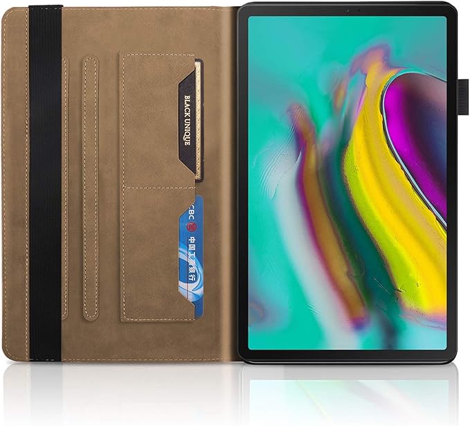 Case for Samsung Galaxy Tab S5e 10.5 2019 SM-T720/T725 Premium PU Leather Stand Flip Wallet Case Multiple Viewing Angles Lightweight Folio Cover with Card Pockets Stylus Loop Elastic Band - Brown