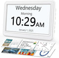 ROCAM Dementia Clock for Seniors, Large Display Digital Calendar Day Clock, 12 Themes 20 Custom Alarms & Reminders with 18 Ringtones, Automatic Dimmer, Medication Alarm Clock for Alzheimers/Elderly