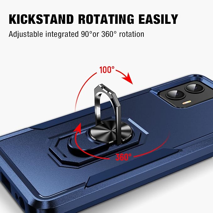 for Moto G 5G 2023 Case (XT 2313) [15 FT Military-Grade Drop Protection], Motorola G 5G 2023 Case with 2X Tempered Glass Screen Protector, Dark Blue