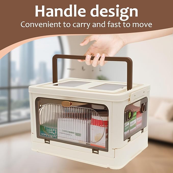 3-Tier Medicine Organizer - Portable Medicine Storage Box Cabinet with Handle, Large Capacity Collapsible First Aid Box with Wheels, Removable Tray Multipurpose Pill Container for Home