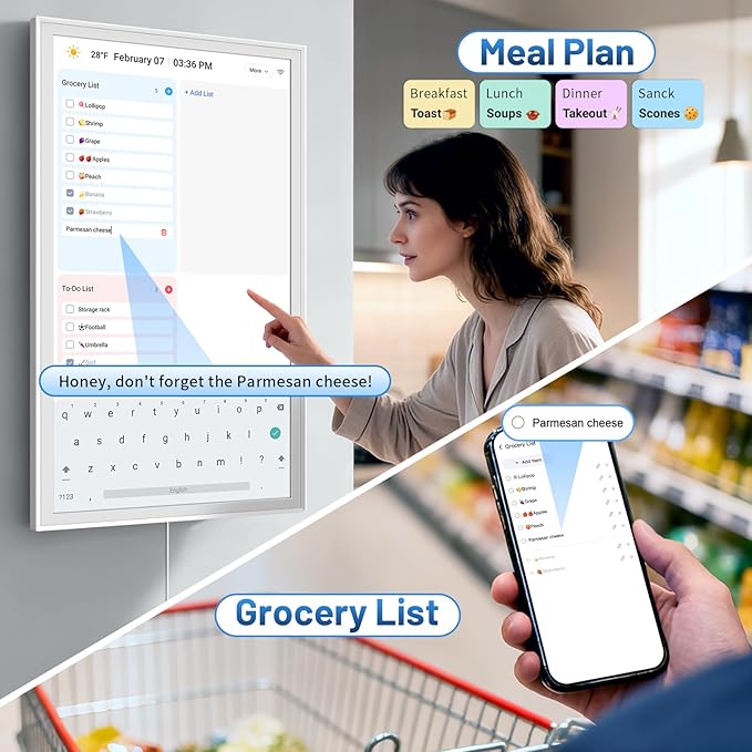 32-Inch Smart Digital Wall Calendar 1080P IPS Touchscreen Weekly Monthly Planner